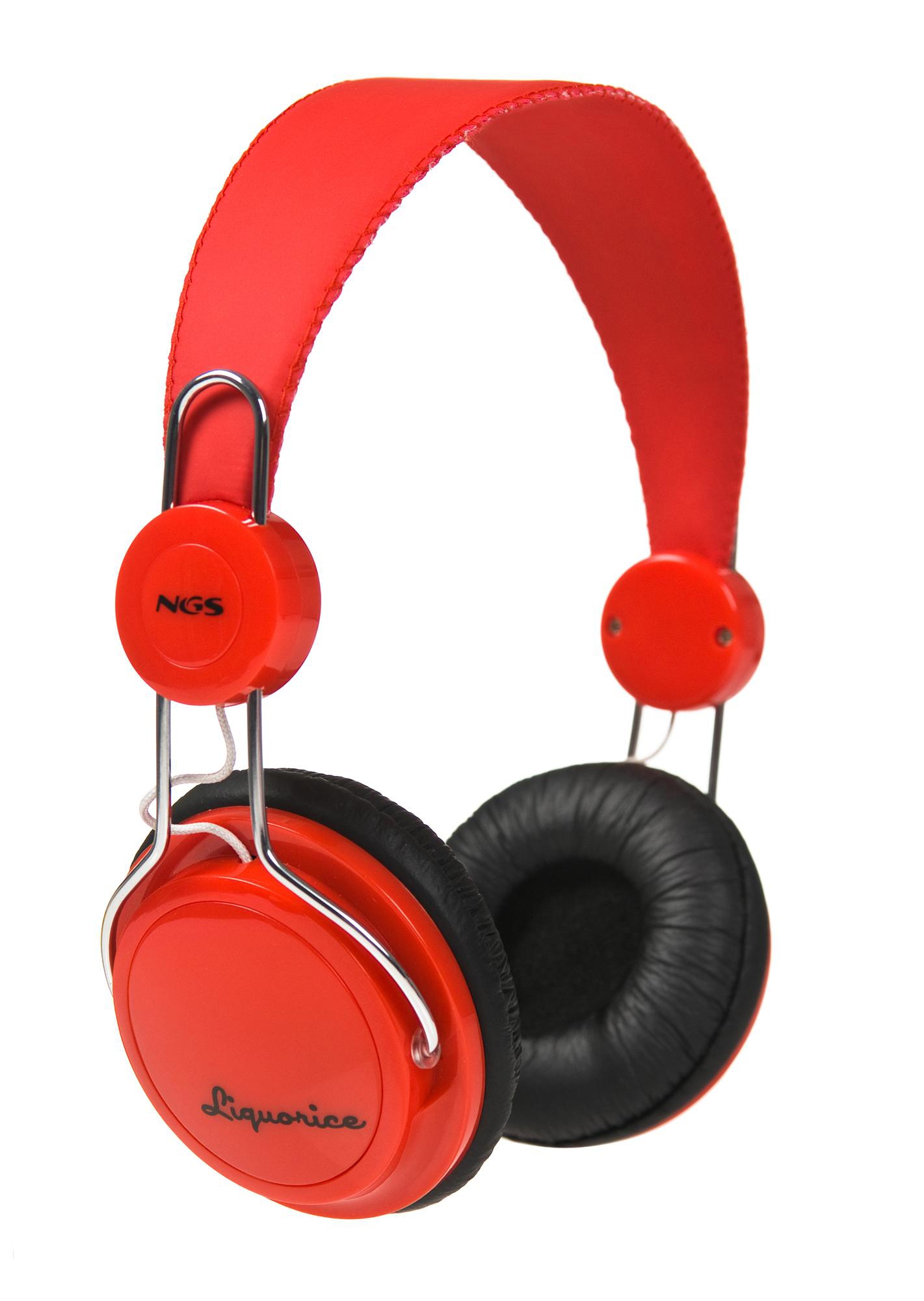 NGS Liquorice Headphones Wired Black, Red