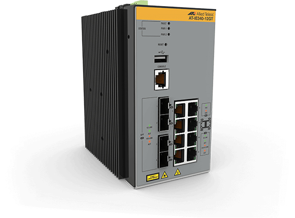 Allied Telesis AT-IE340-12GT-80 hanterad L3 Gigabit Ethernet (10/100/1000) Grå