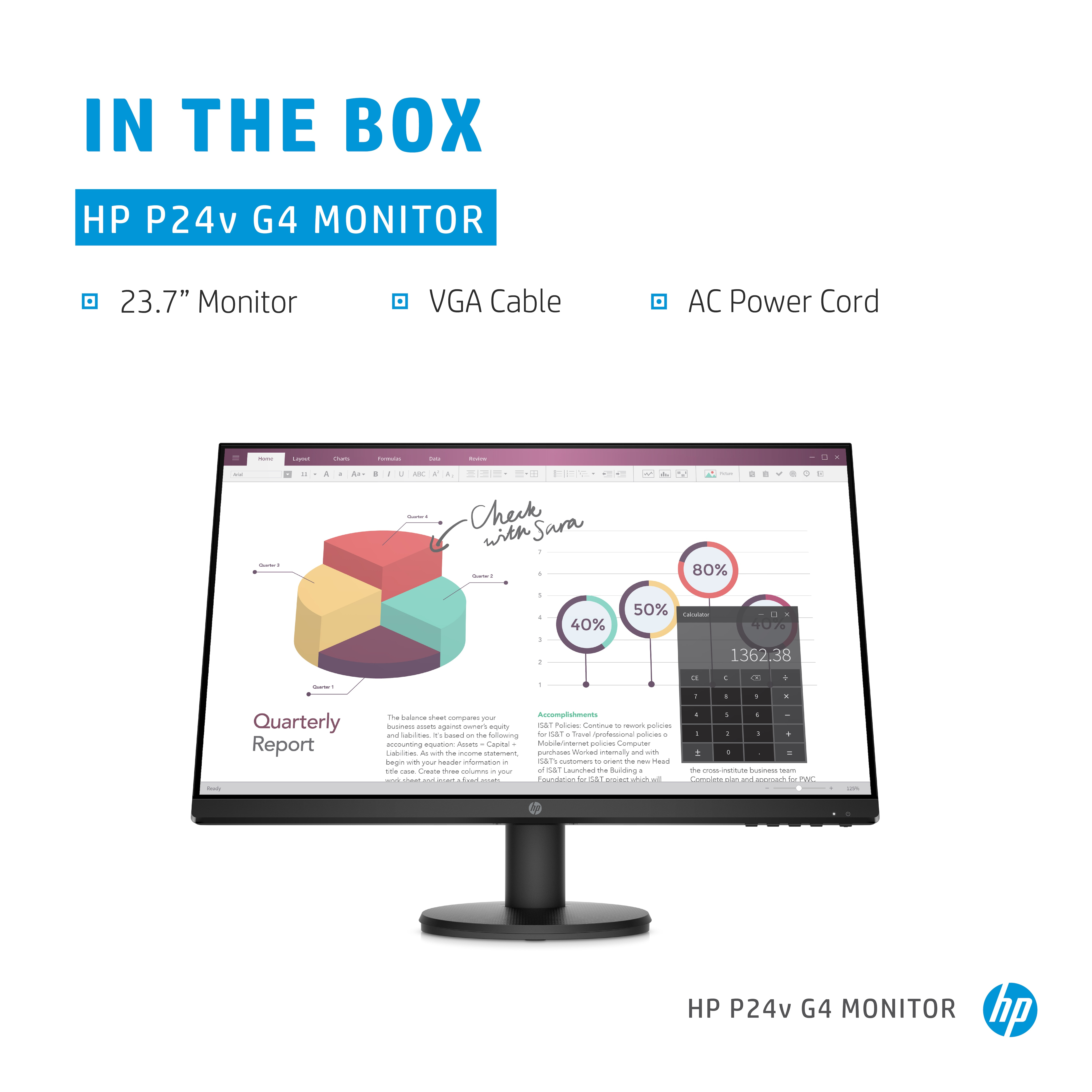 HP P24v G4 computer monitor 60.5 cm (23.8″) 1920 x 1080 pixels Full HD Black image 8