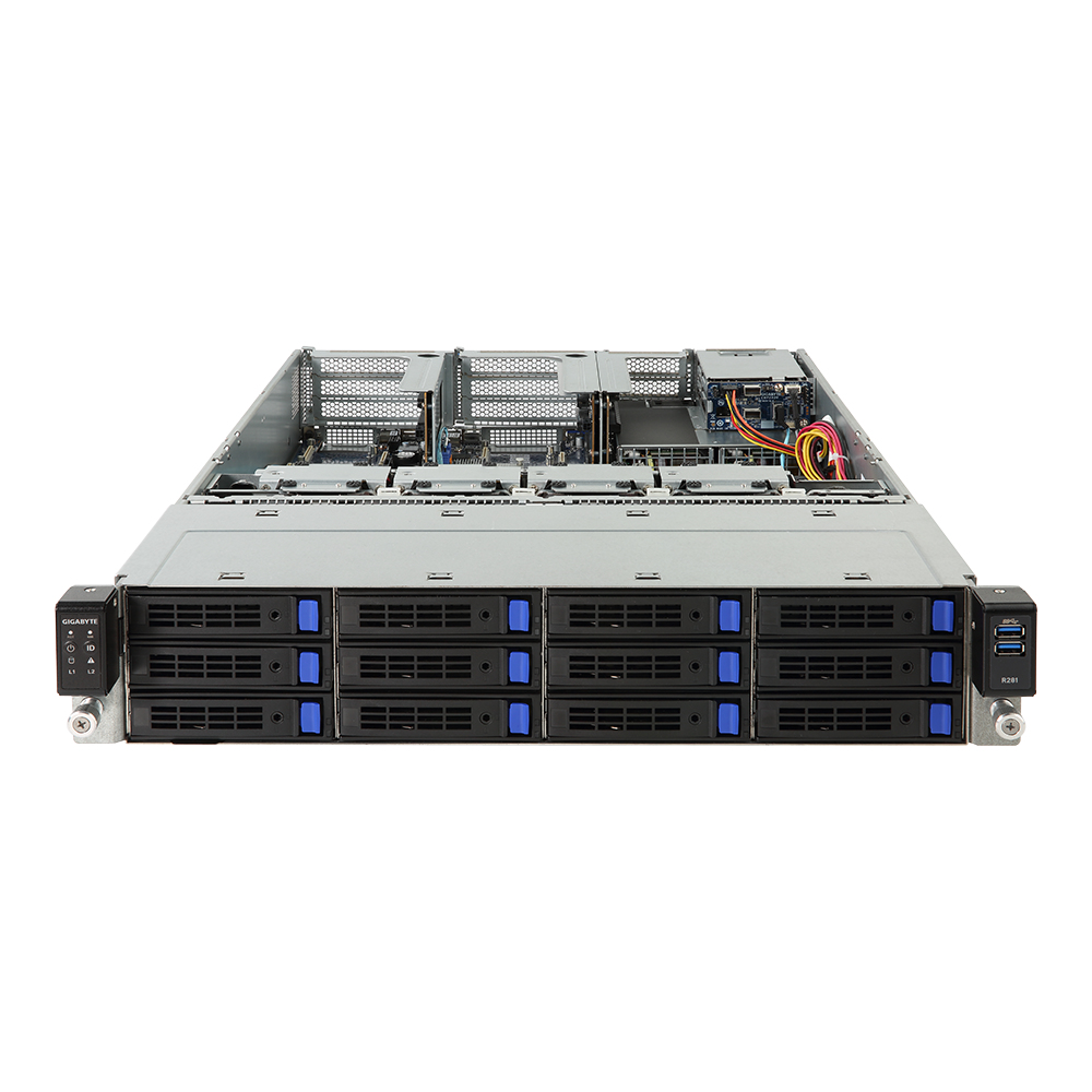 GIGABYTE R281-3C0 Intel® C621 LGA 3647 (Socket P) Rack (2U) Black, Grey – image 2