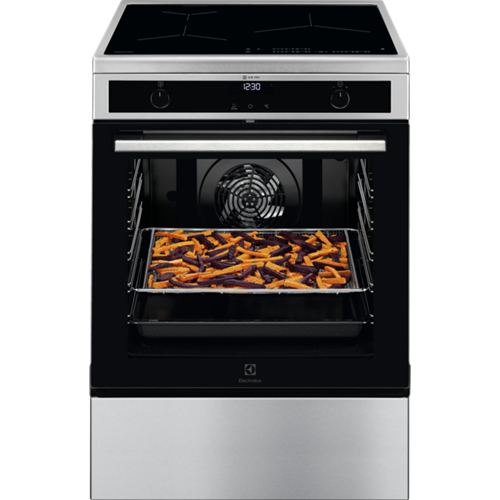 Electrolux LKI64852AX Freestanding cooker Electric Zone induction hob Black, Stainless steel