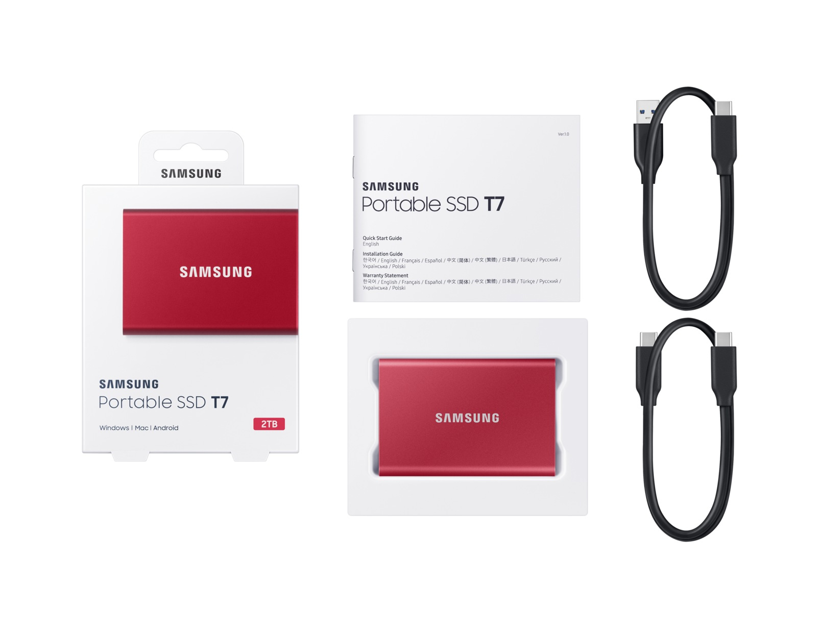 Samsung T7 2 TB USB Type-C 3.2 Gen 2 (3.1 Gen 2) Red image 12