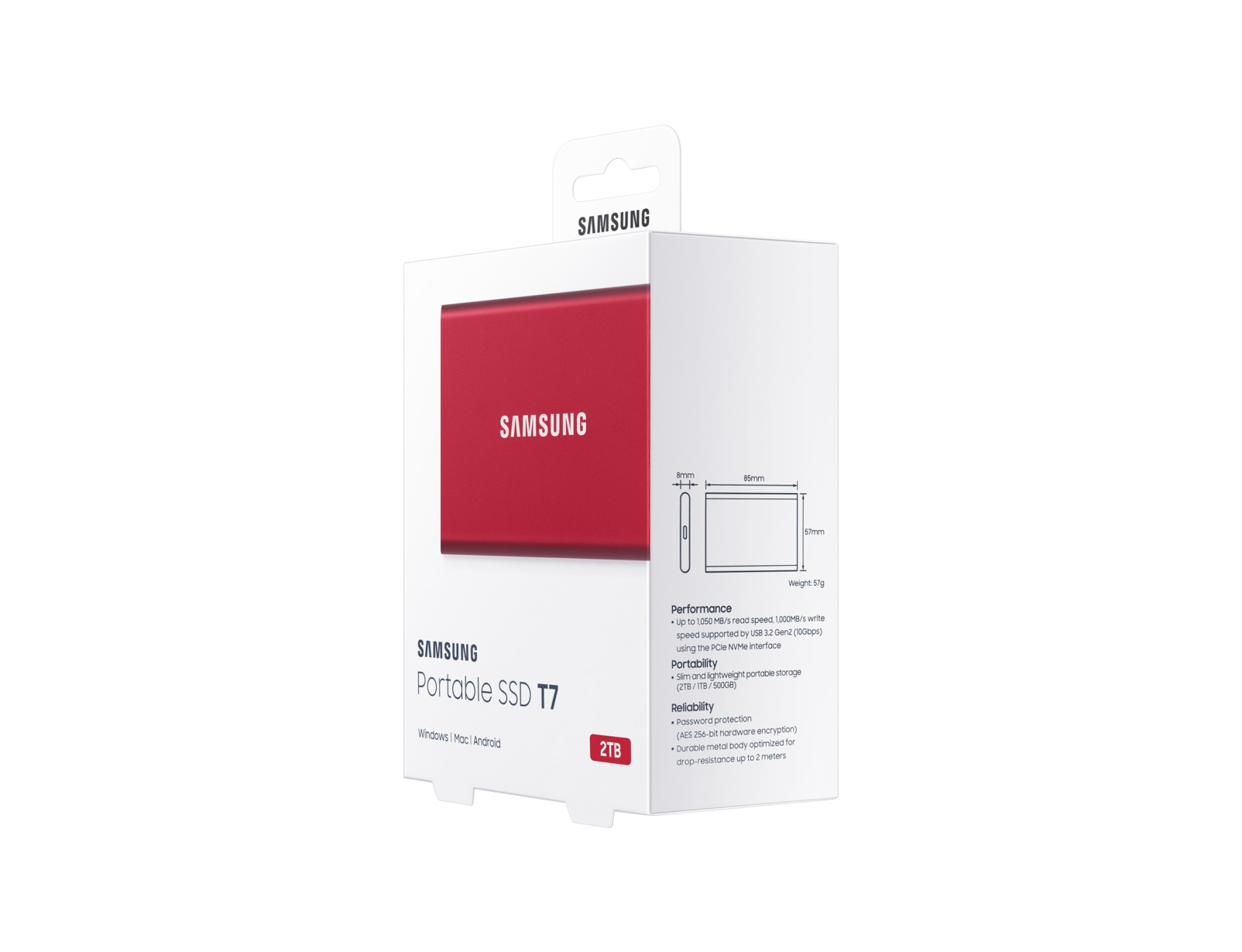Samsung T7 2 TB USB Type-C 3.2 Gen 2 (3.1 Gen 2) Red image 11