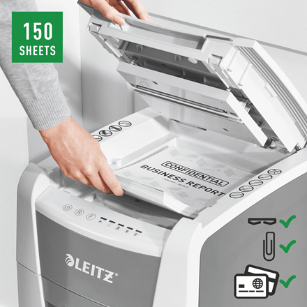 Leitz IQ Autofeed Office 150 Automatischer Aktenvernichter Mikroschnitt P5 – Foto 8 von 11