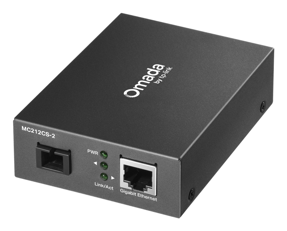 TP-Link Omada MC212CS-2 convertitore multimediale di rete 1000 Mbit/s 1550 nm Modalità singola Nero