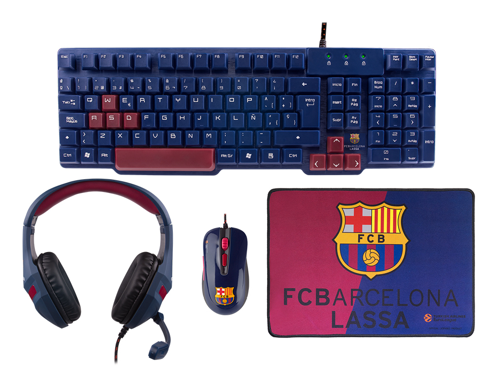 Mars Gaming MCPCHAMPIONBC keyboard Mouse included USB QWERTY Spanish Bordeaux, Navy