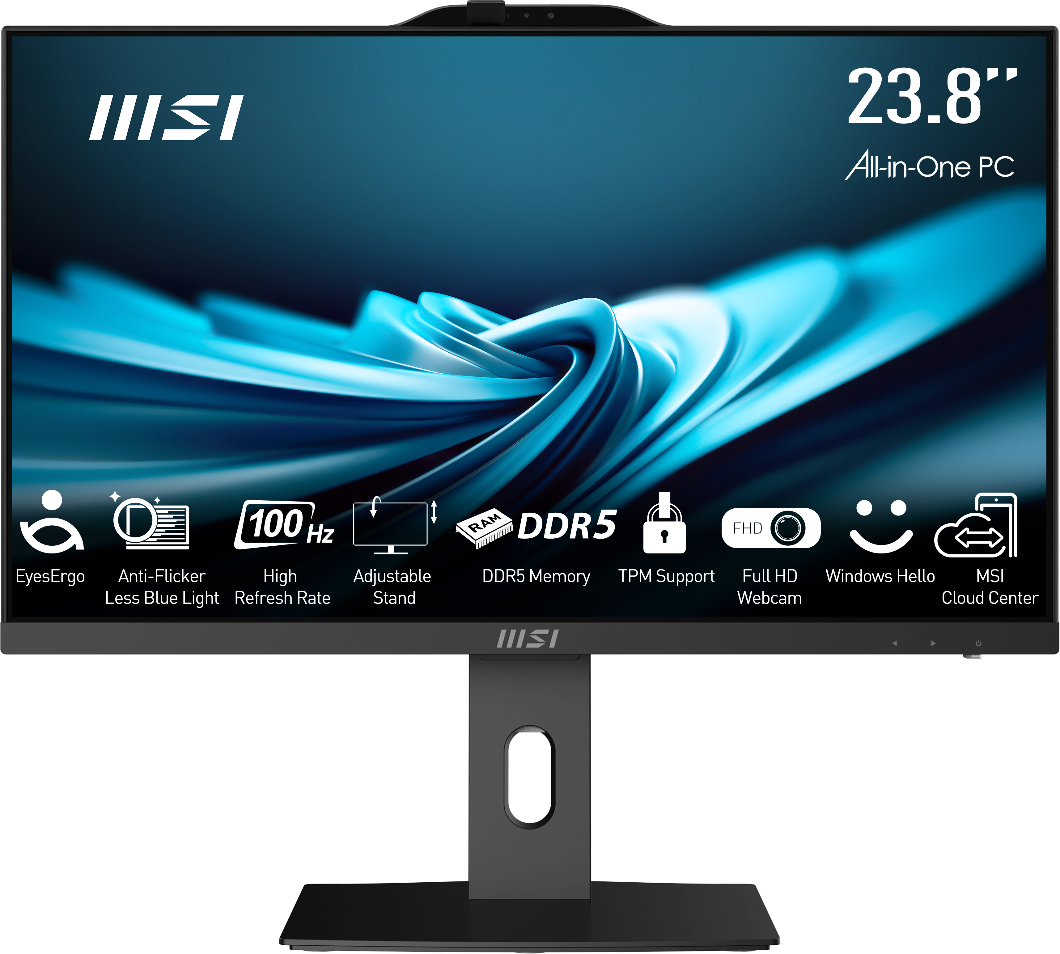 MSI Pro AP242P Intel® Core™ i3 i3-14100 60,5 cm (23.8") 1920 x 1080 Pixel PC All-in-one SSD Wi-Fi 6E (802.11ax) Nero
