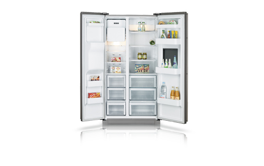 Samsung RSA1ZHPE side-by-side refrigerator Freestanding Platinum, Silver – image 2