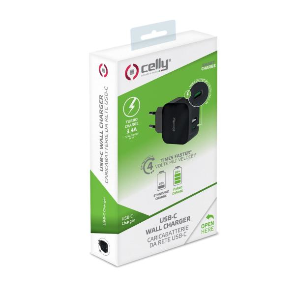 Celly TCTYPECUSBBK mobile device charger Universal Black AC Indoor – image 4