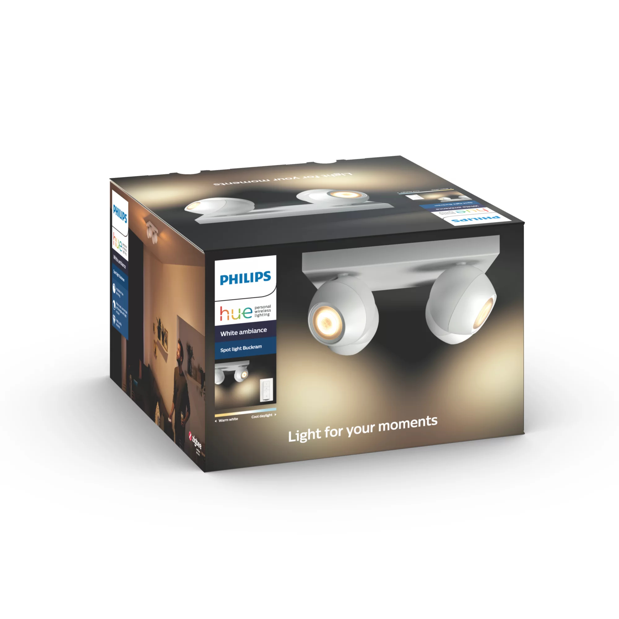 Philips by Signify Philips Hue White ambience Buckram quadruple spotlight – image 5