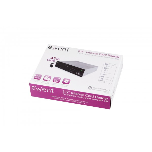 Ewent EW1077 card reader USB 2.0 Internal Black, Grey – image 3