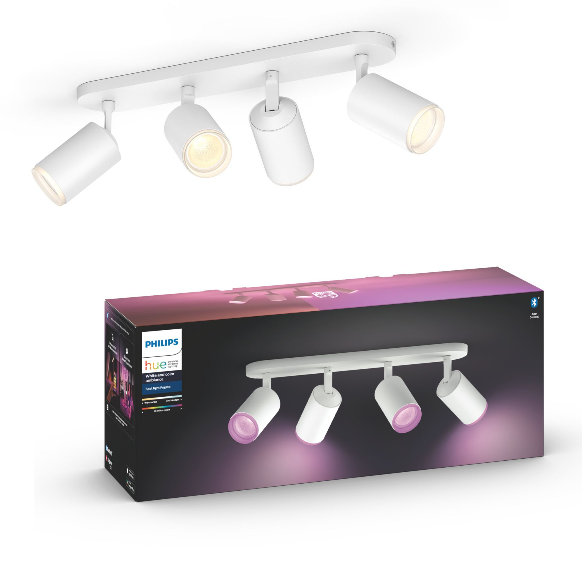 Philips by Signify Philips Hue White and colour ambience Fugato quadruple spotlight – image 7