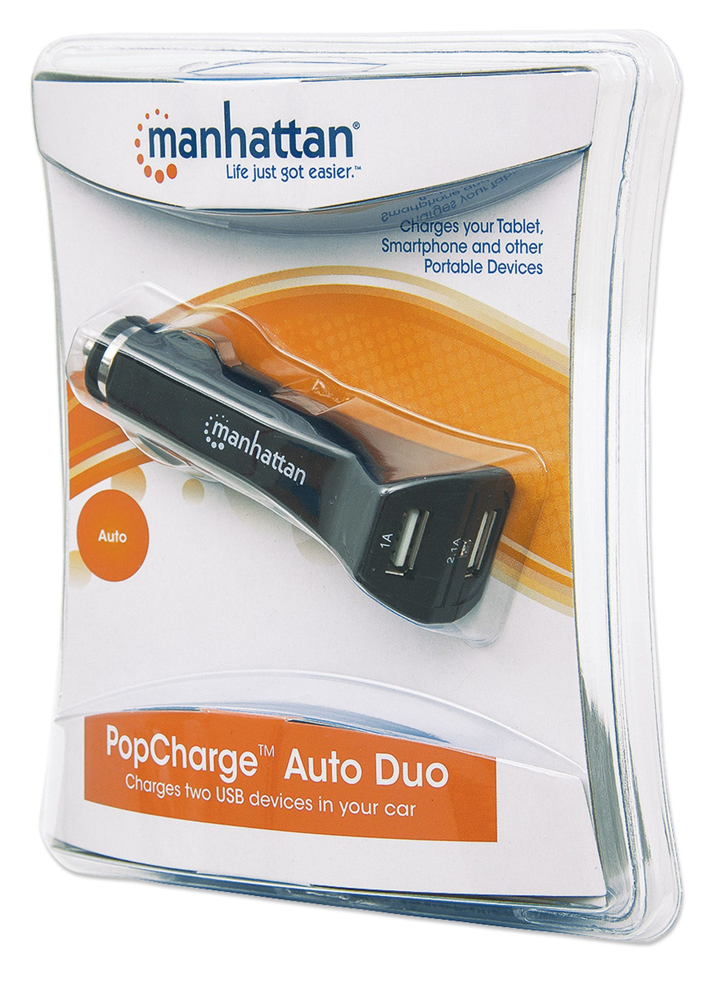 Manhattan Car/Auto Mobile Device Charger (Clearance Pricing), 2x USB-A Outputs, Charging 2.1A/1A, Surge Protection, Black, Phone Charger, Three Year Warranty, B – image 9