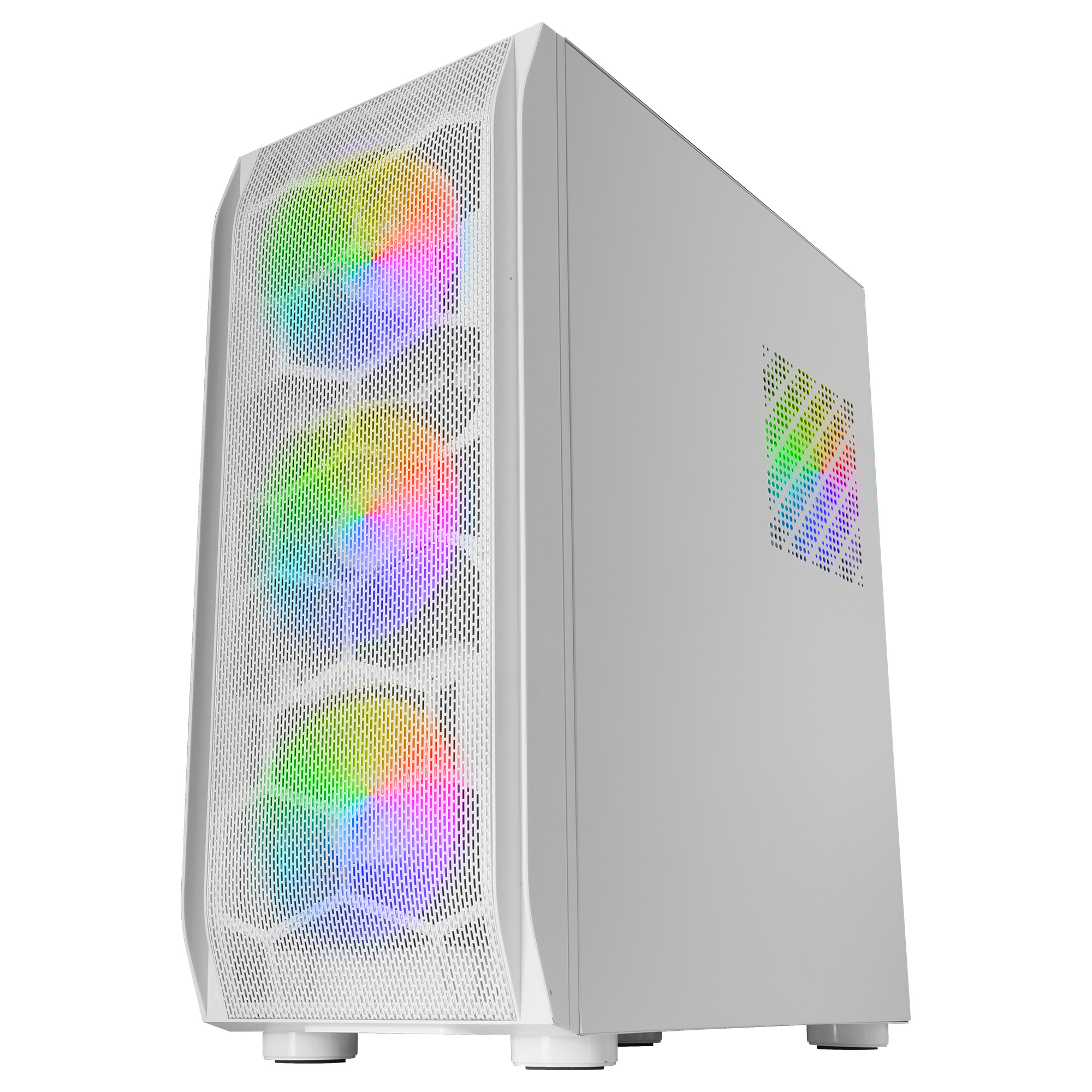 Mars Gaming MC-KX White Premium E-ATX Gaming Tower FREEZER CPU System 5 Ultra-quiet ARGB Fans ARGB Controller and RF Controller Mesh Front – image 2