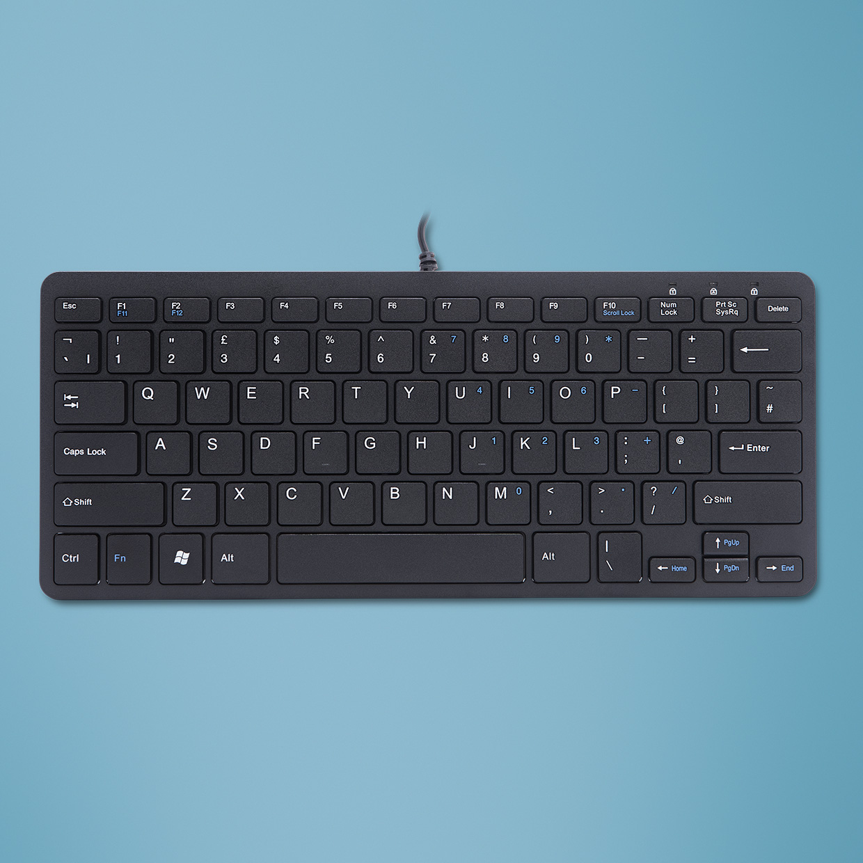 R-Go Tools Ergonomic keyboard R-Go Compact, compact keyboard, flat design, QWERTY (UK), wired, black