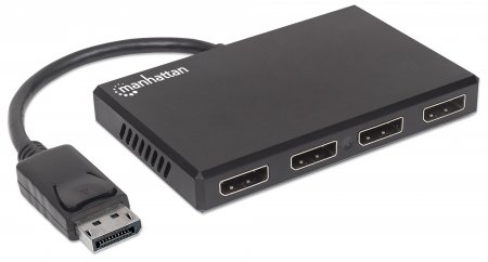 Manhattan DisplayPort to 4-Port DisplayPort Splitter Hub with MST, 4K@30Hz, USB Power, Video Wall Function, HDCP 2.2 – image 2