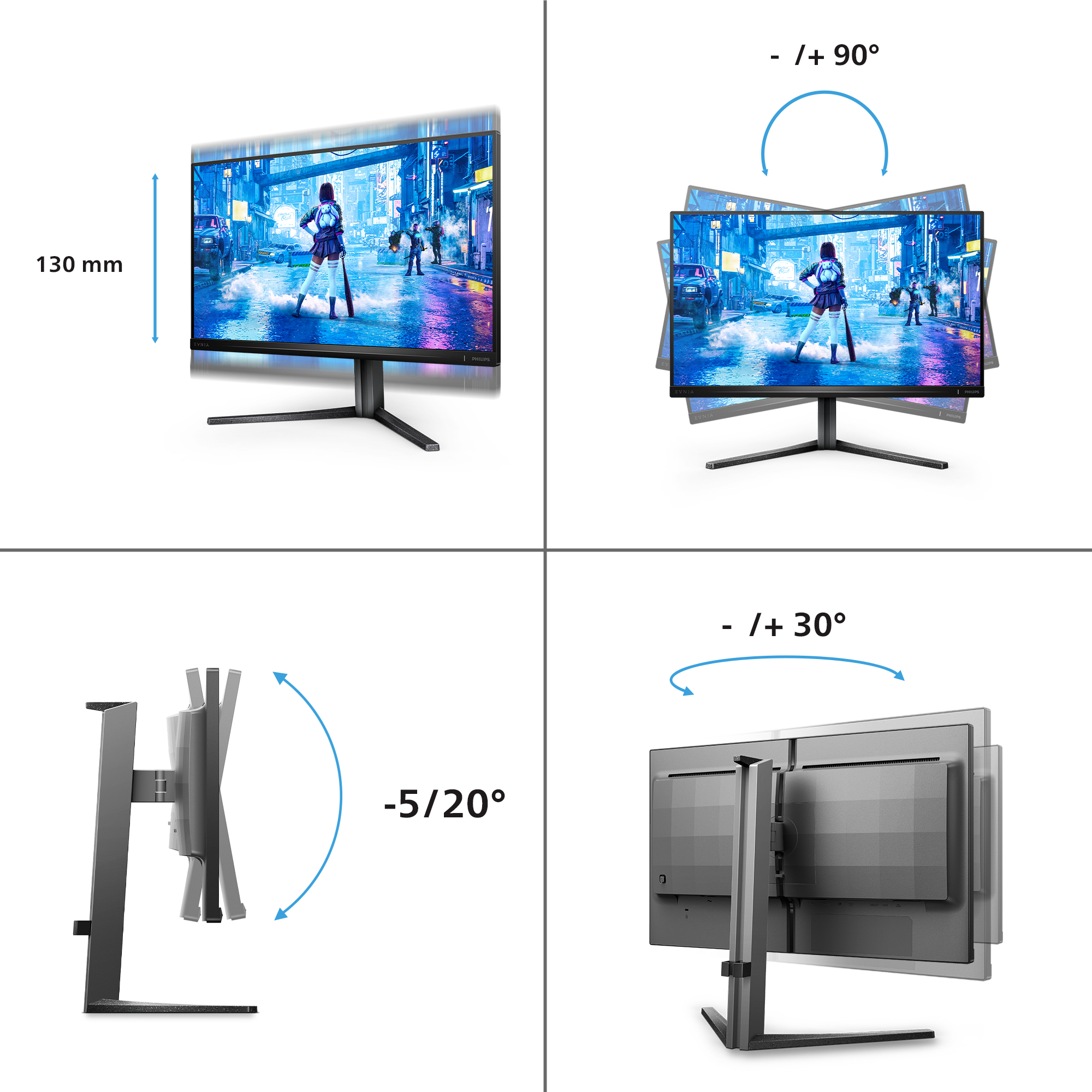 Philips Evnia 5000 25M2N5200U/00 computer monitor 62.2 cm (24.5″) 1920 x 1080 pixels Full HD LCD Grey image 3
