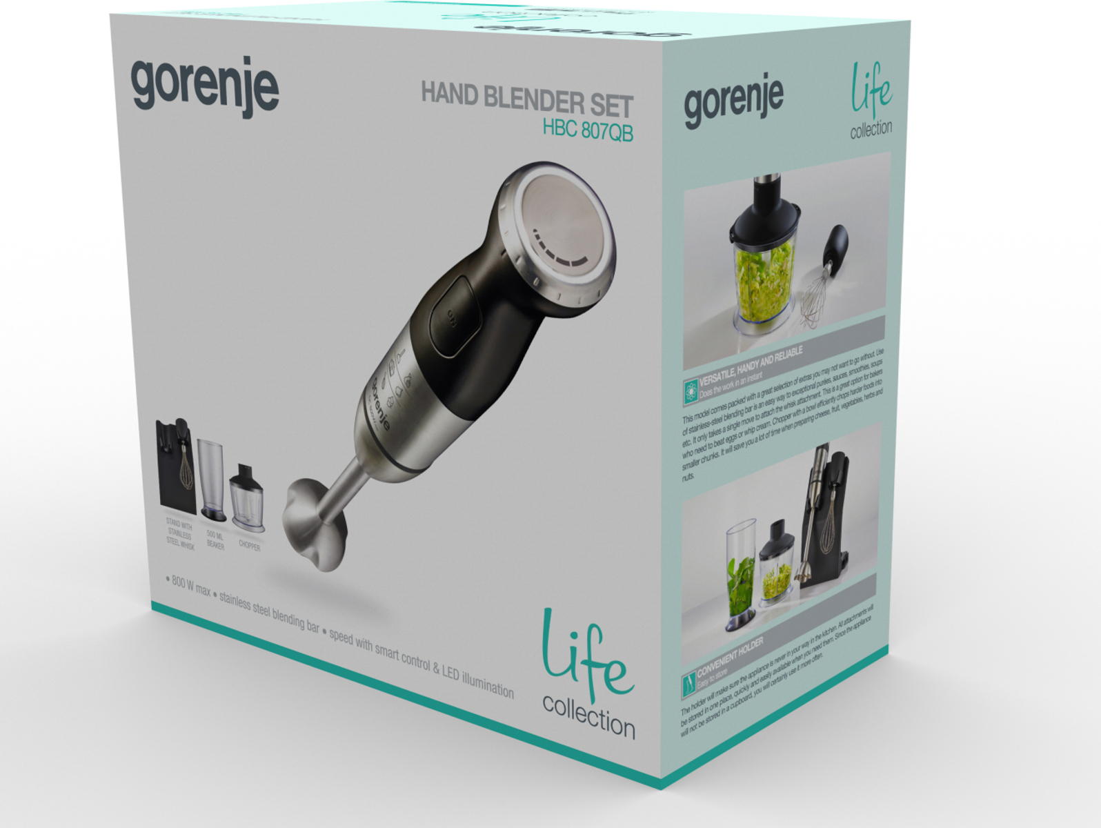 Gorenje HBC807QB 0.5 L Hand mixer 800 W Black, Stainless steel – image 4