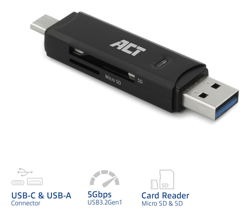 ACT USB-C/USB-A 3.0 card reader – image 3