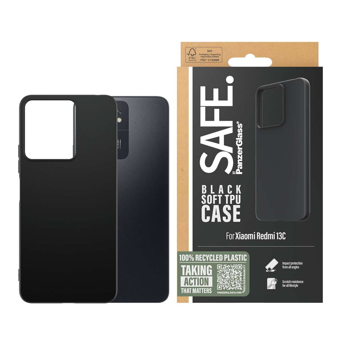 PanzerGlass SAFE. by PanzerGlass® TPU Case Black Xiaomi Redmi 13C – image 2