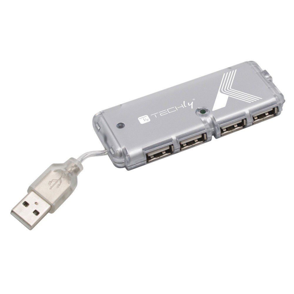 Techly IUSB2-HUB599TY interface hub USB 2.0 480 Mbit/s Grey – image 1