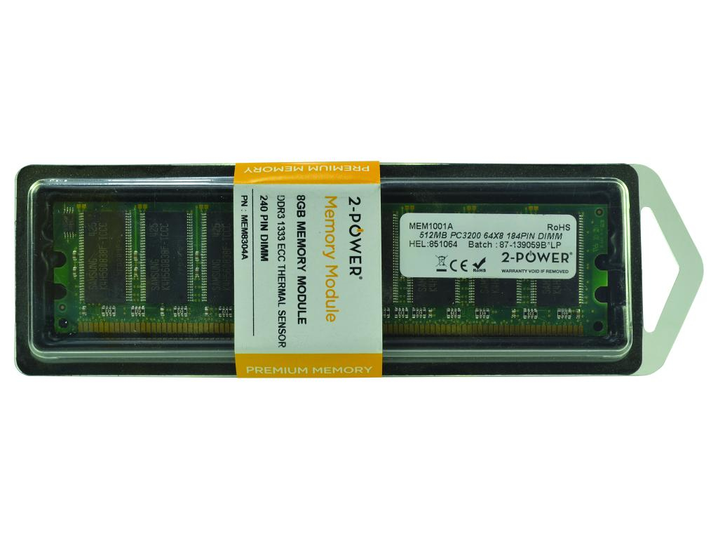 2-Power 512MB DDR 400MHz DIMM Memory - replaces 2PDPC400UBJA151M
