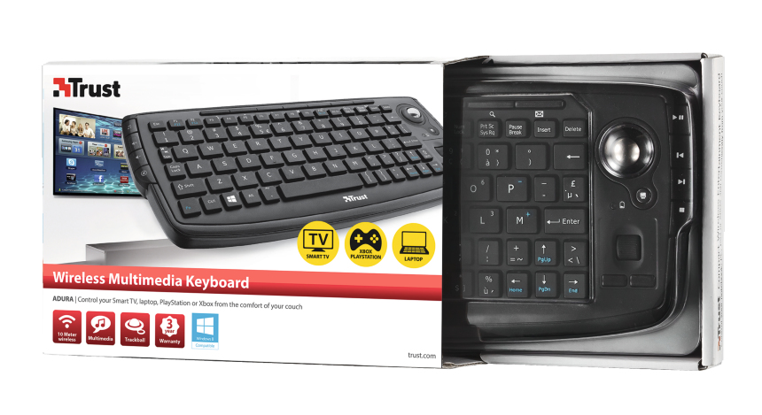Trust 17926 keyboard TV RF Wireless Turkish Black – image 3