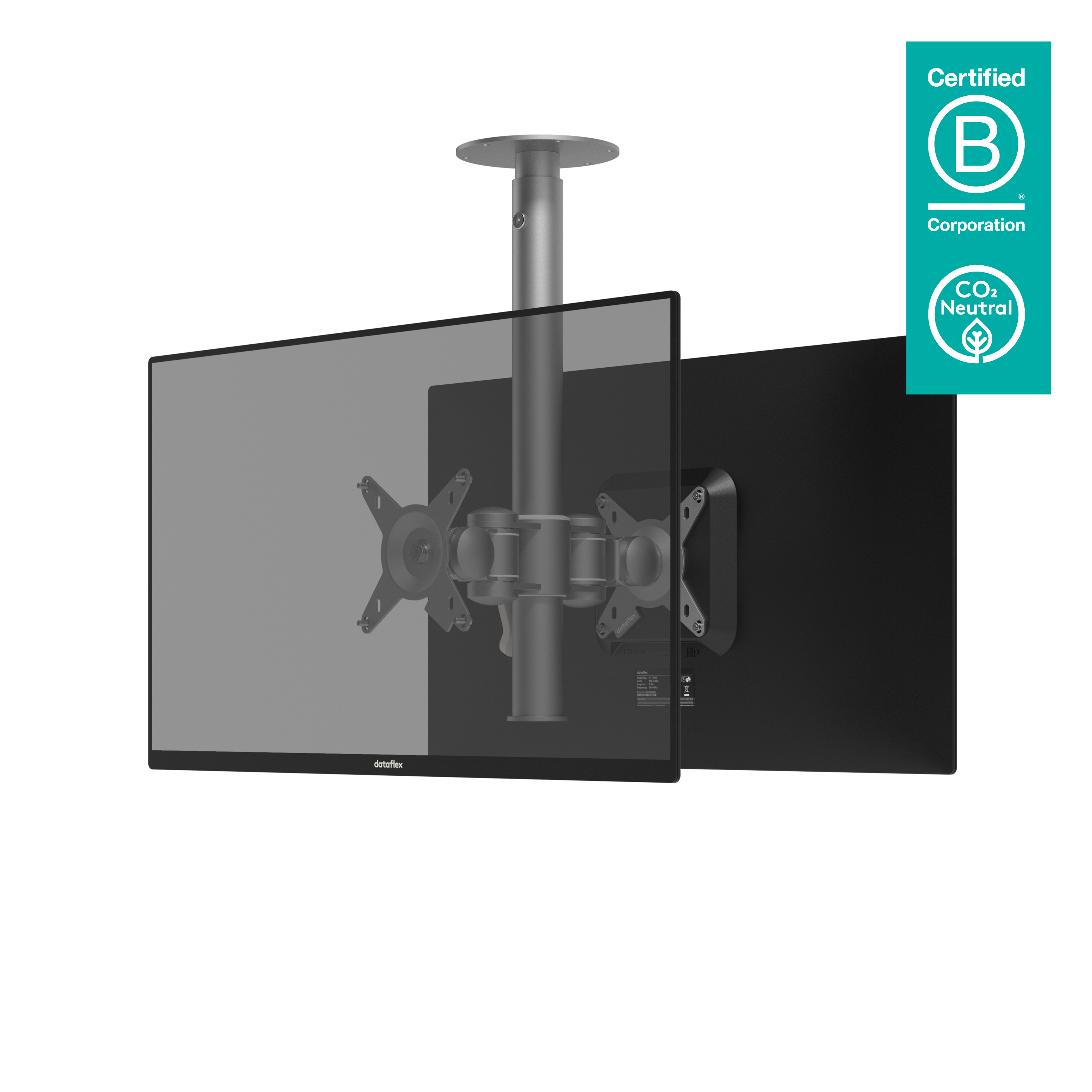 Dataflex Viewmate braccio porta monitor - soffitto 572 (Dataflex Viewmate dual monitor arm - silver - ceiling mount [5Years war