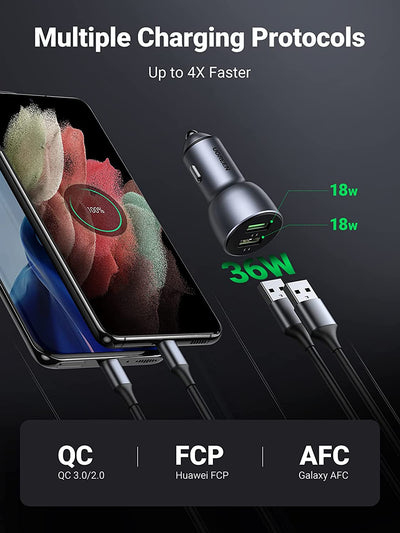 Ugreen 10144 mobile device charger Universal Grey Cigar lighter Fast charging Auto – image 3