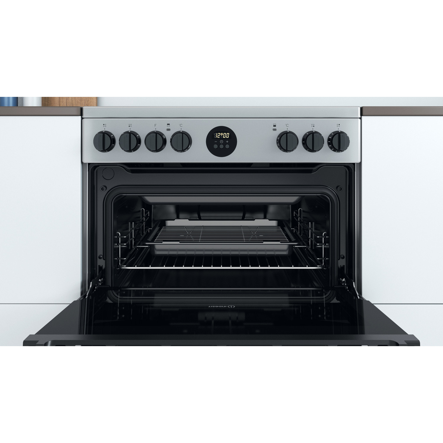 Indesit ID67V9HCX/UK cooker Freestanding cooker Electric Ceramic hob Silver – image 5