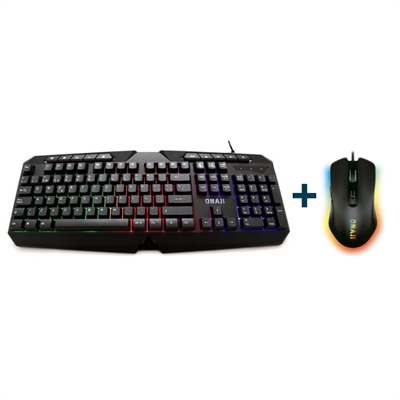 iggual IGG317563+IGG317594 keyboard Mouse included Gaming USB QWERTY Spanish Black