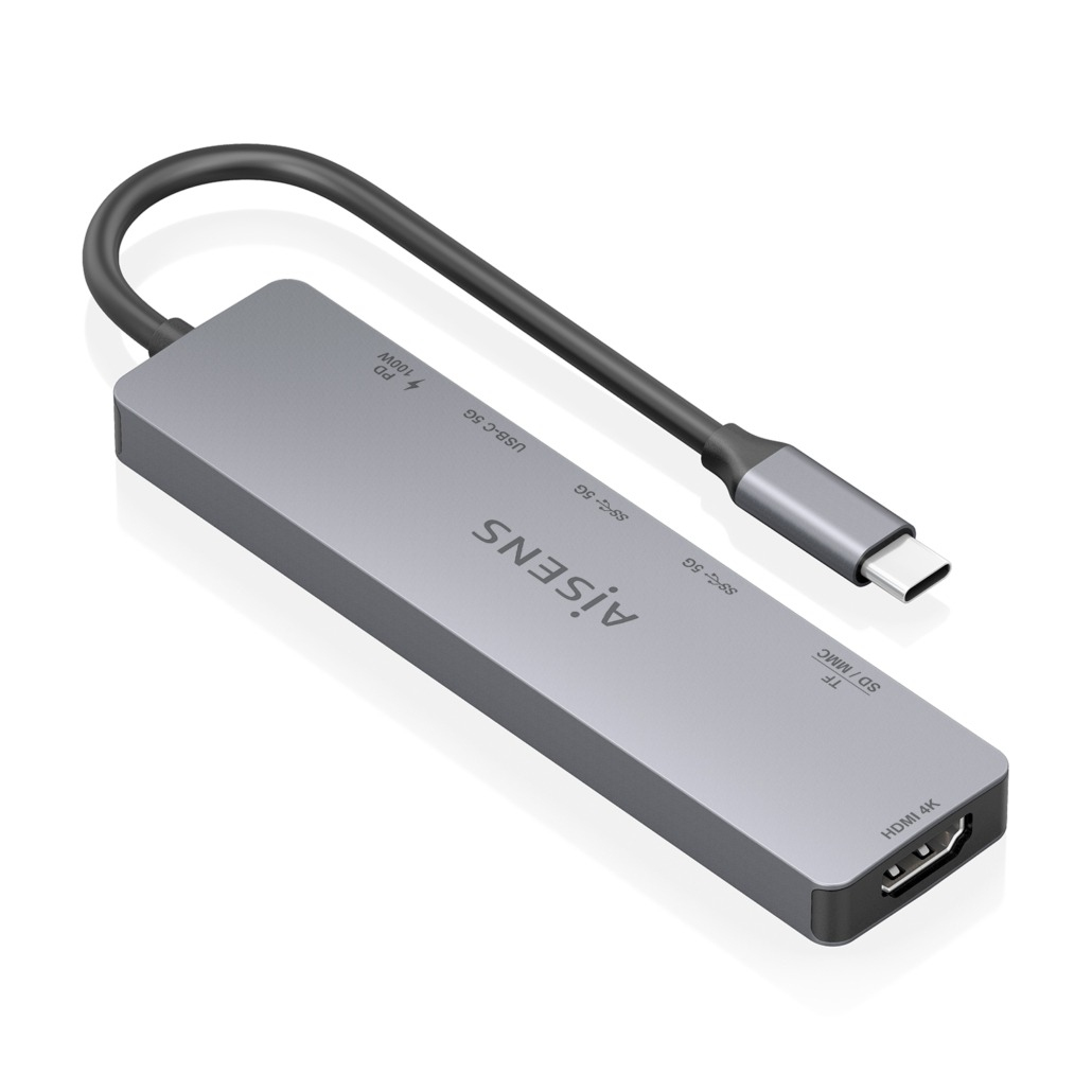 AISENS ASUC-7P048-GR laptop dock/port replicator Wired USB 3.2 Gen 1 (3.1 Gen 1) Type-C Grey – image 2