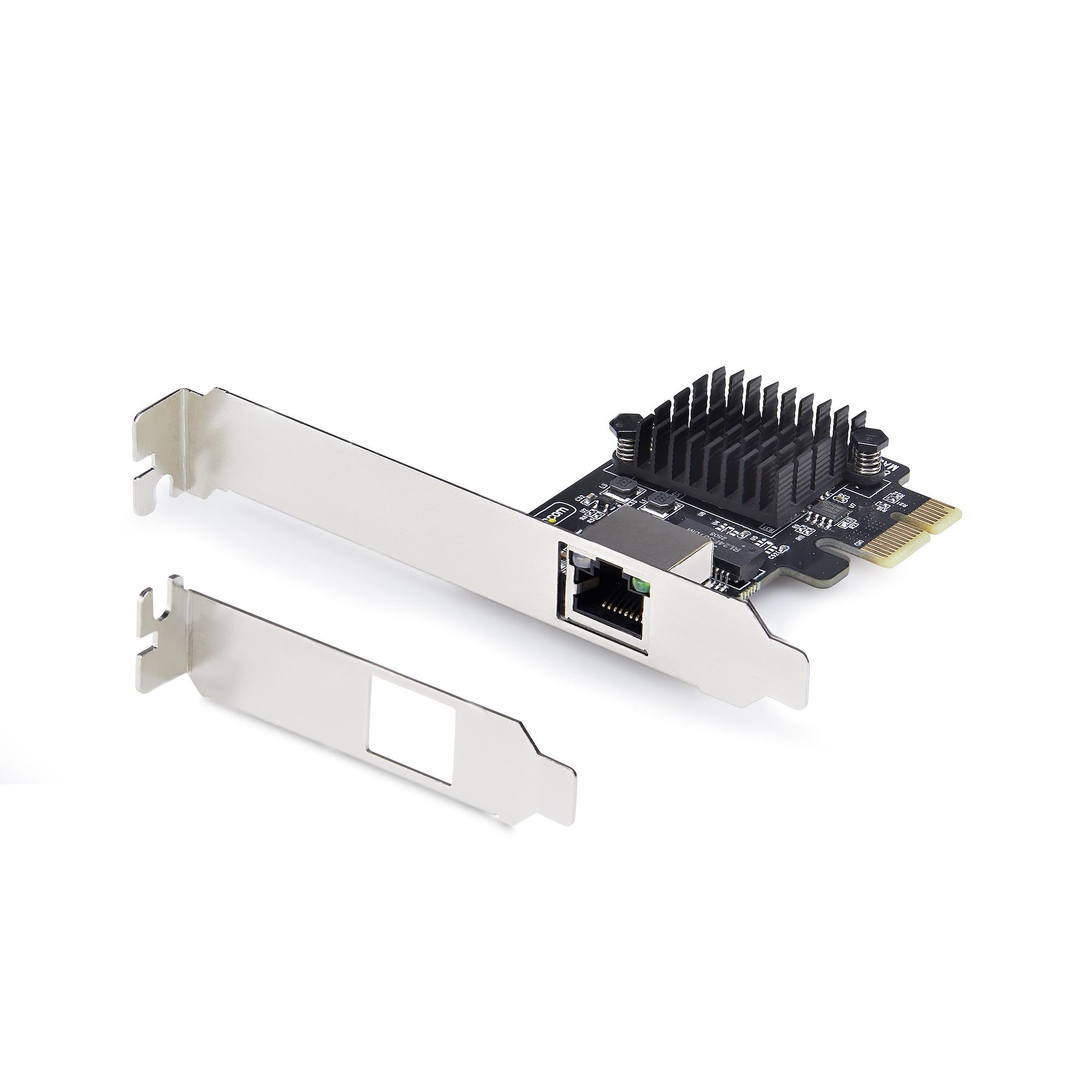 صورة بطاقة شبكة StarTech.com PR15GR-NETWORK-CARD 5Gbps PCIe، Realtek RTL8126، منفذ جيجابت إيثرنت واحد، أسود/فضي