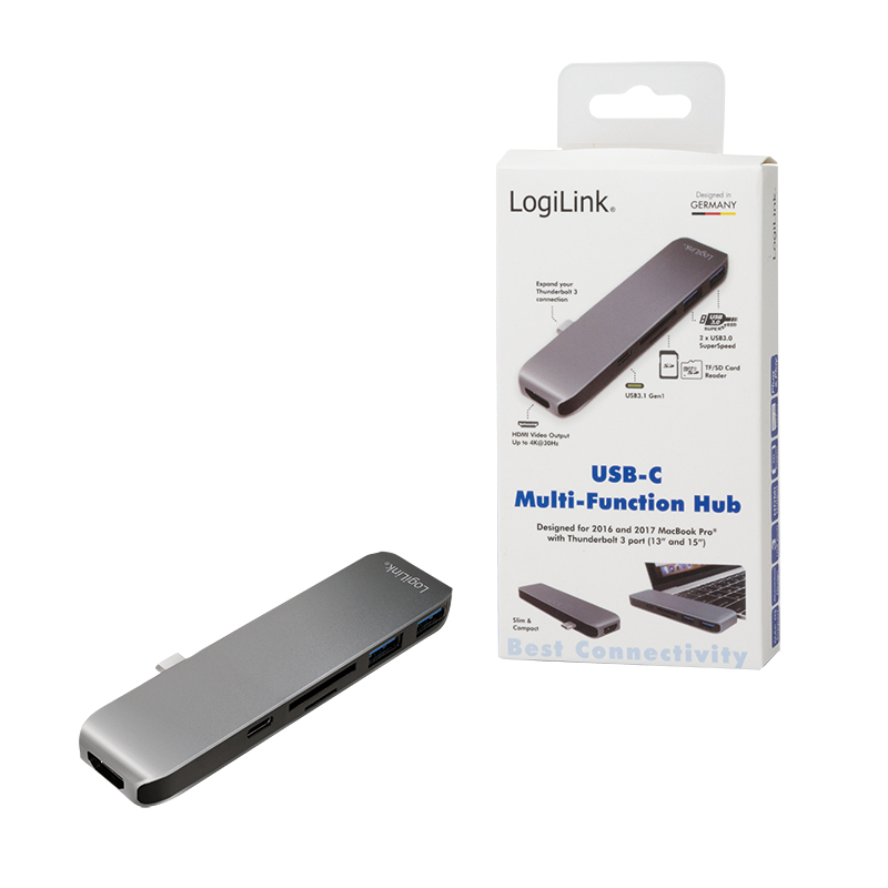 LogiLink UA0301 laptop dock/port replicator USB 3.2 Gen 1 (3.1 Gen 1) Type-C Aluminium, Black – image 3