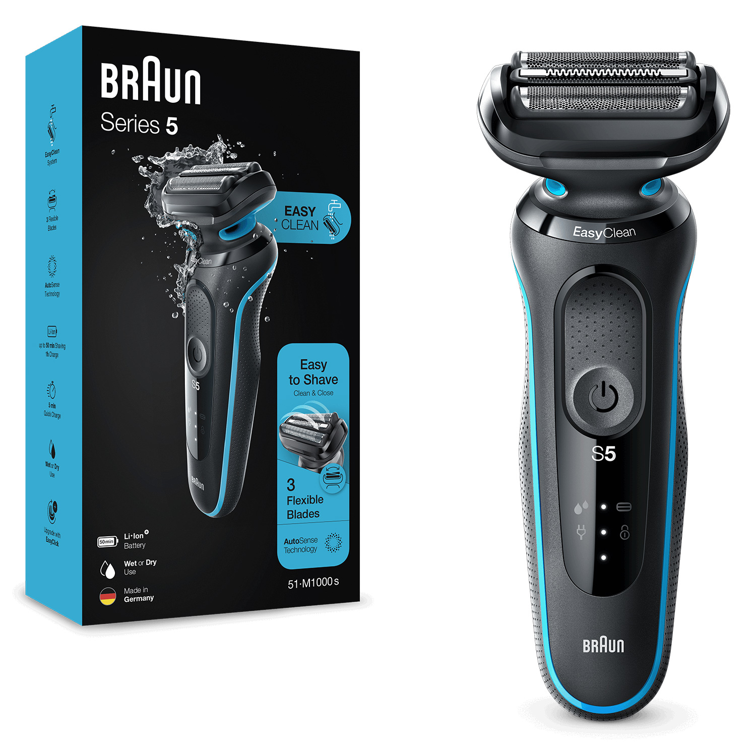 Braun Series 5 51-M1000s Foil shaver Black, Blue – image 6