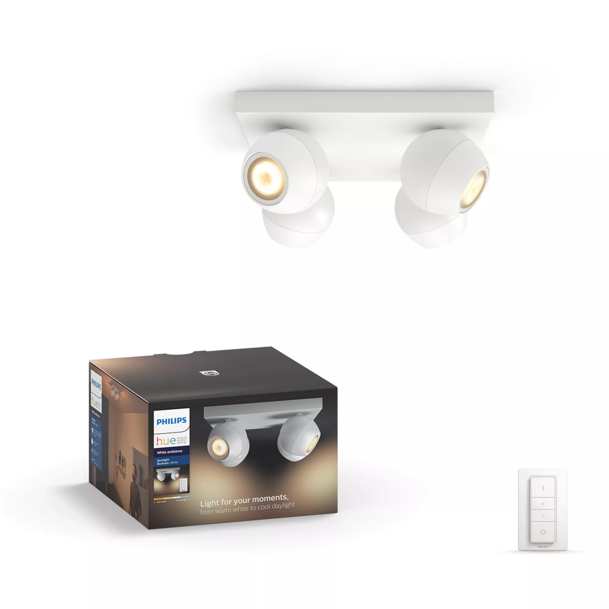Philips by Signify Philips Hue White ambience Buckram quadruple spotlight