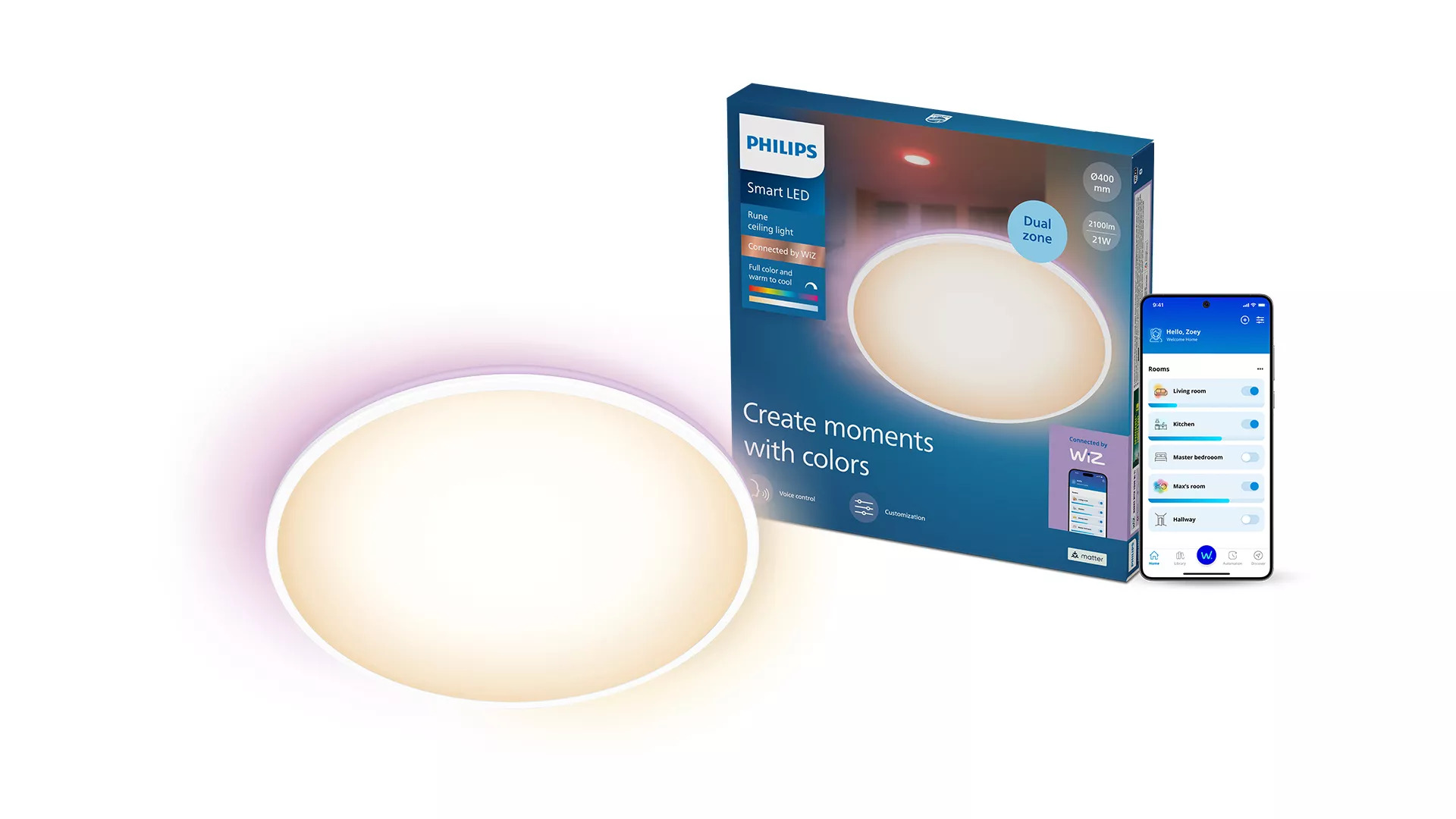 Philips by Signify Philips Rune LED Ceiling Light, 2,100 lm, Tunable White Light – image 2