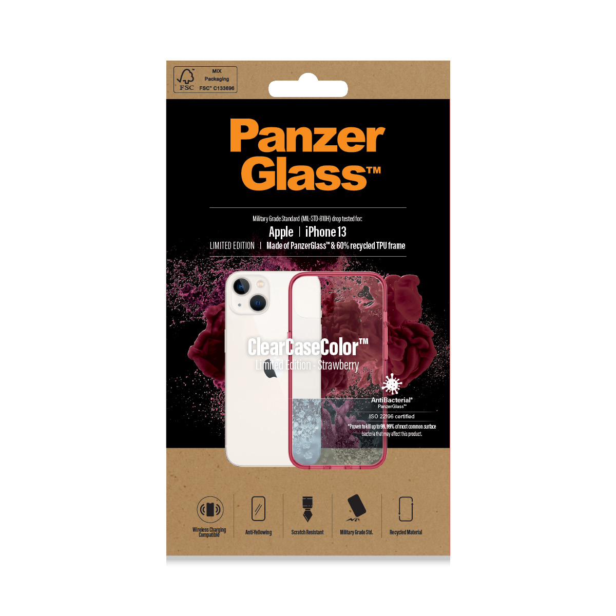 PanzerGlass ® ClearCaseColor™ iPhone 13 - Strawberry – image 2
