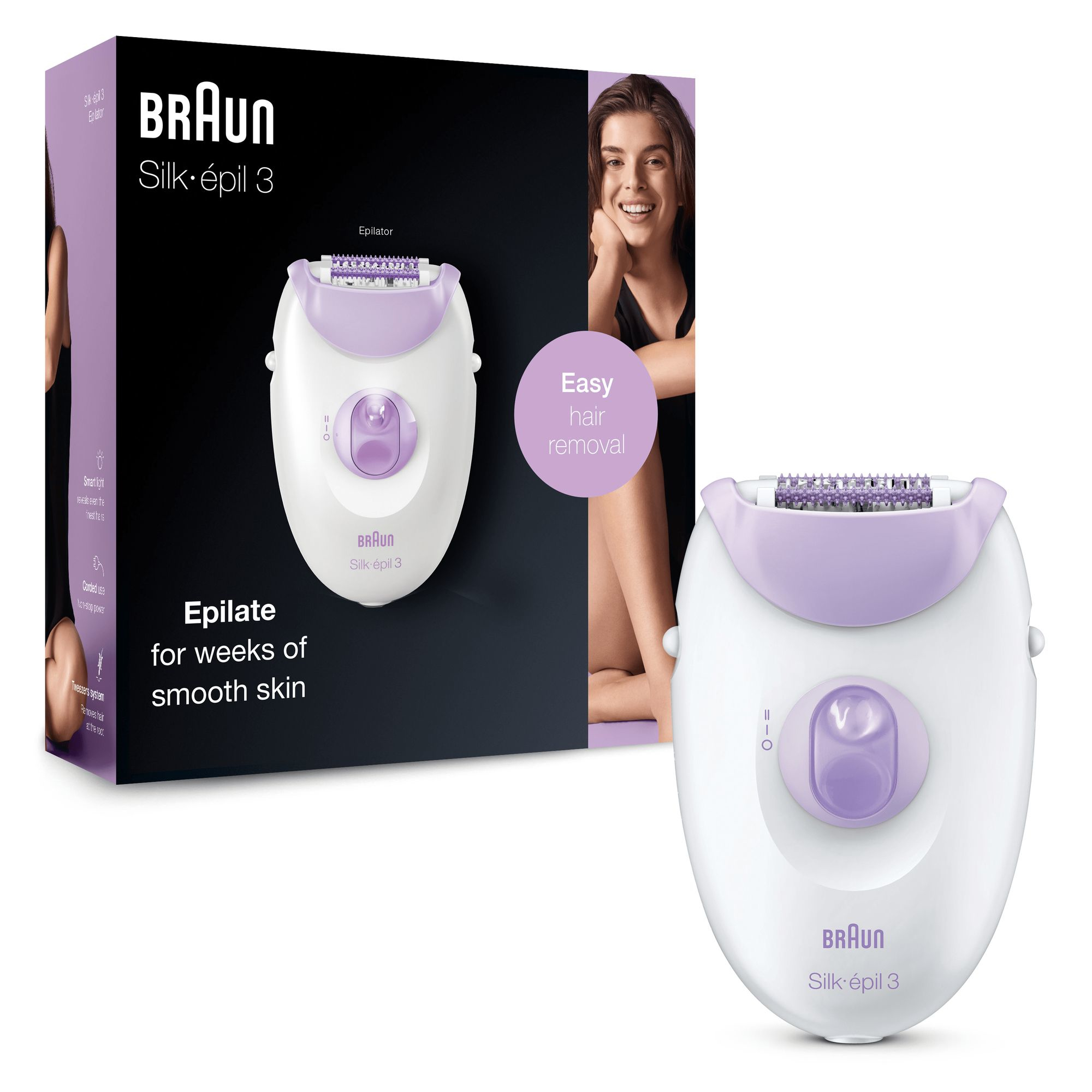 Braun Silk-épil 3 3170 20 tweezers White, Purple – image 1