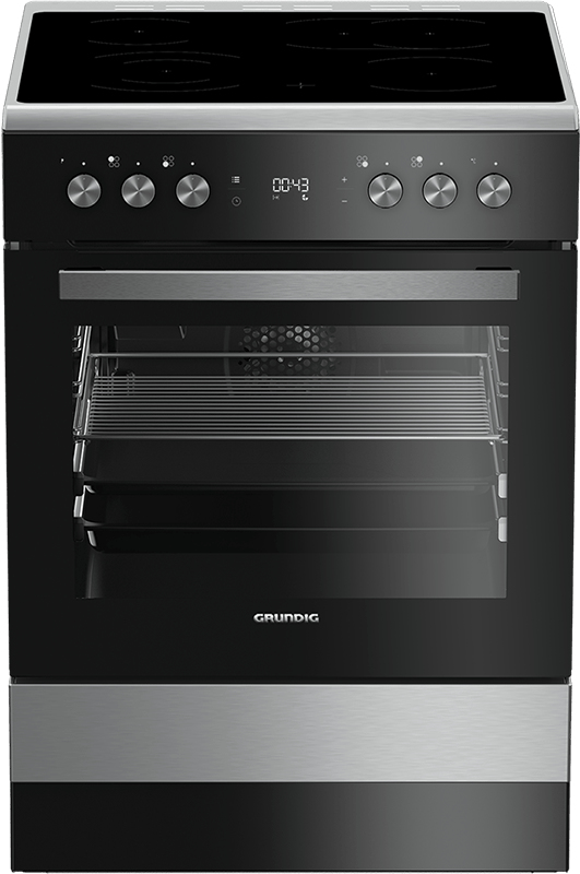 Grundig GFBM23420XC cooker Freestanding cooker Electric Ceramic hob Black – image 1