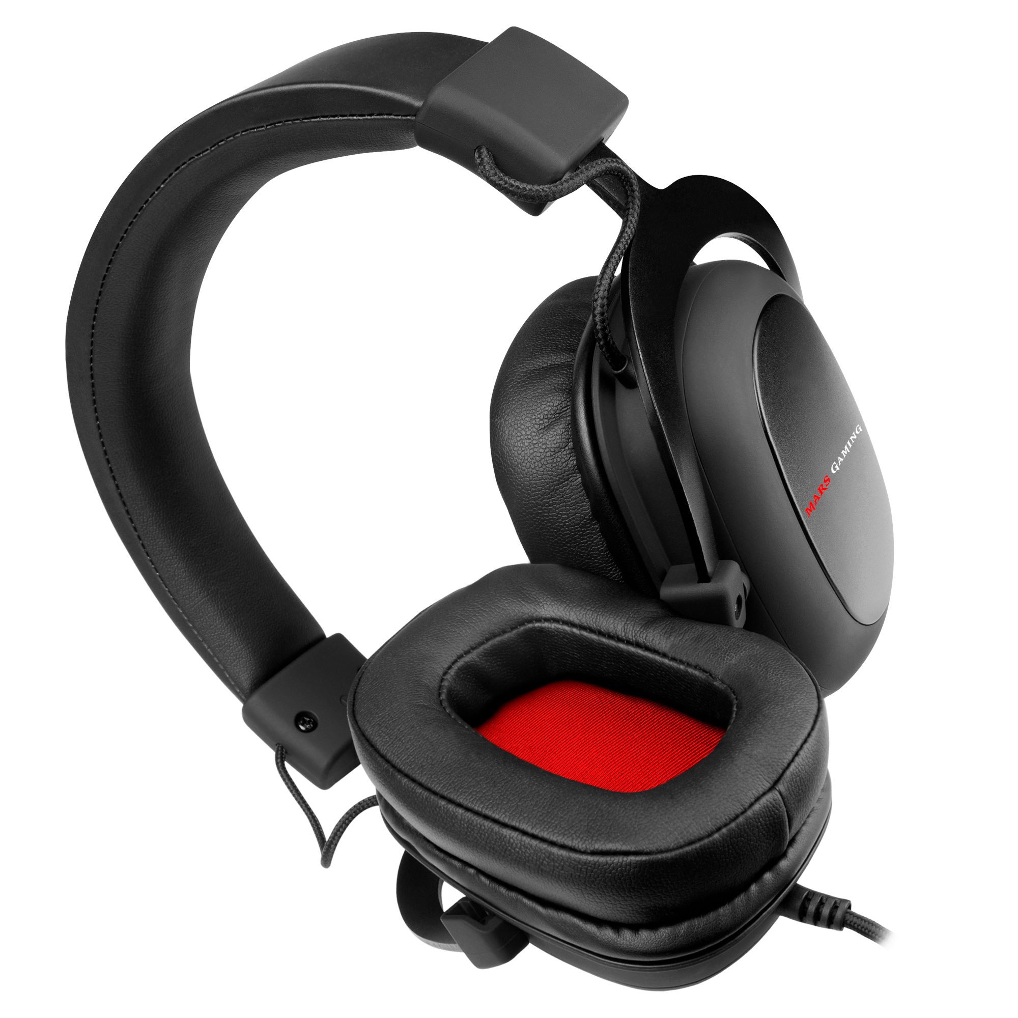 Mars Gaming MH5 headphones/headset Wired Head-band USB Type-A Black, Red – image 3