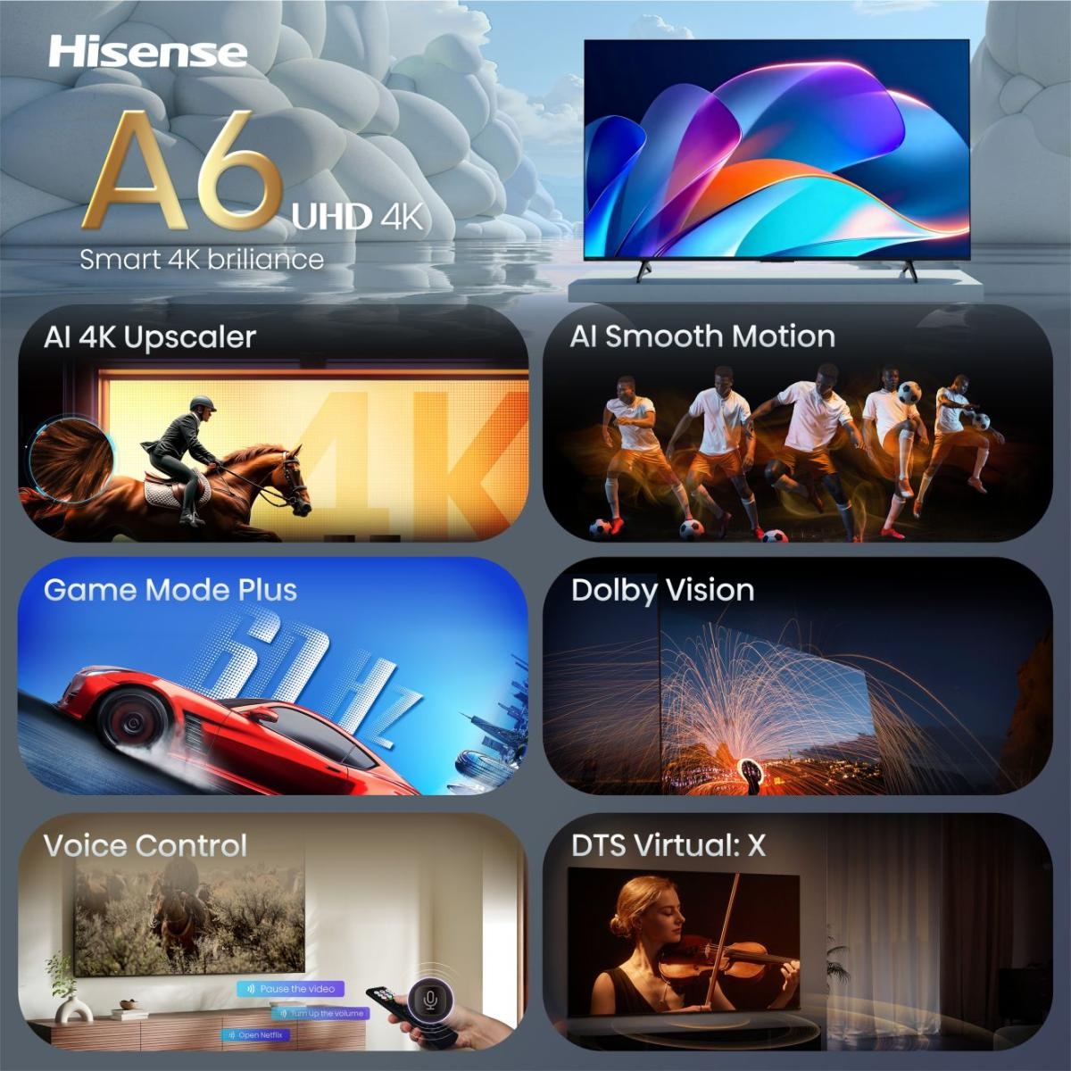 Télévision HISENSE 50A6S (2026) 50 UHD 4K Smart TV — photo 3