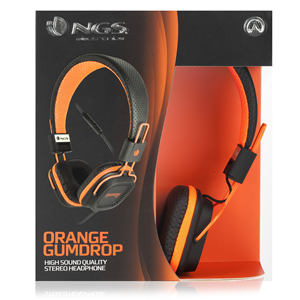 NGS GUMDROPORANGE headphones/headset Wired Head-band Stage/Studio Black, Orange – image 7