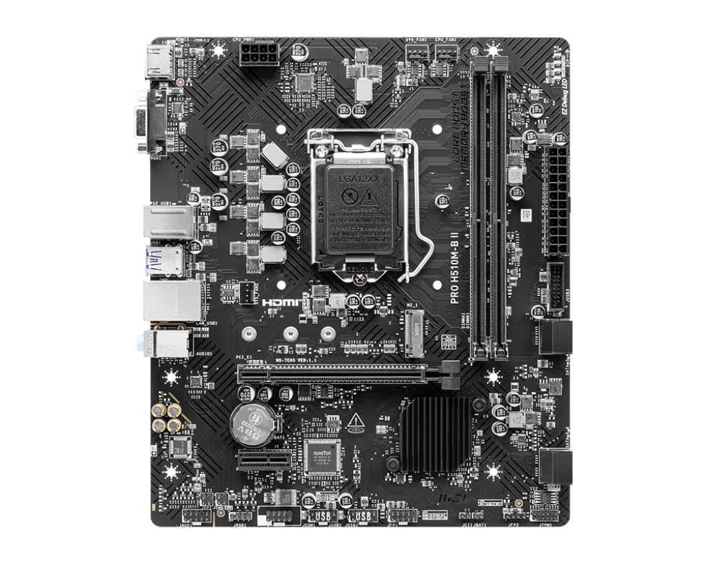 Tarjeta Madre MSI PRO H510M-B II - Socket 1200 - 2x DDR4 - 2133/2933MHz - USB - HDMI - VGA - Micro ATX - PRO H510M-B II Tarjeta Madre MSI PRO H510M-B II - Socket 1200 - 2x DDR4 - 2133/2933MHz - USB - HDMI - VGA - Micro ATX - PRO H510M-B II
