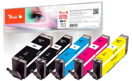 Peach Multi Pack, compatible with Canon PGI-570XL, CLI-571XL