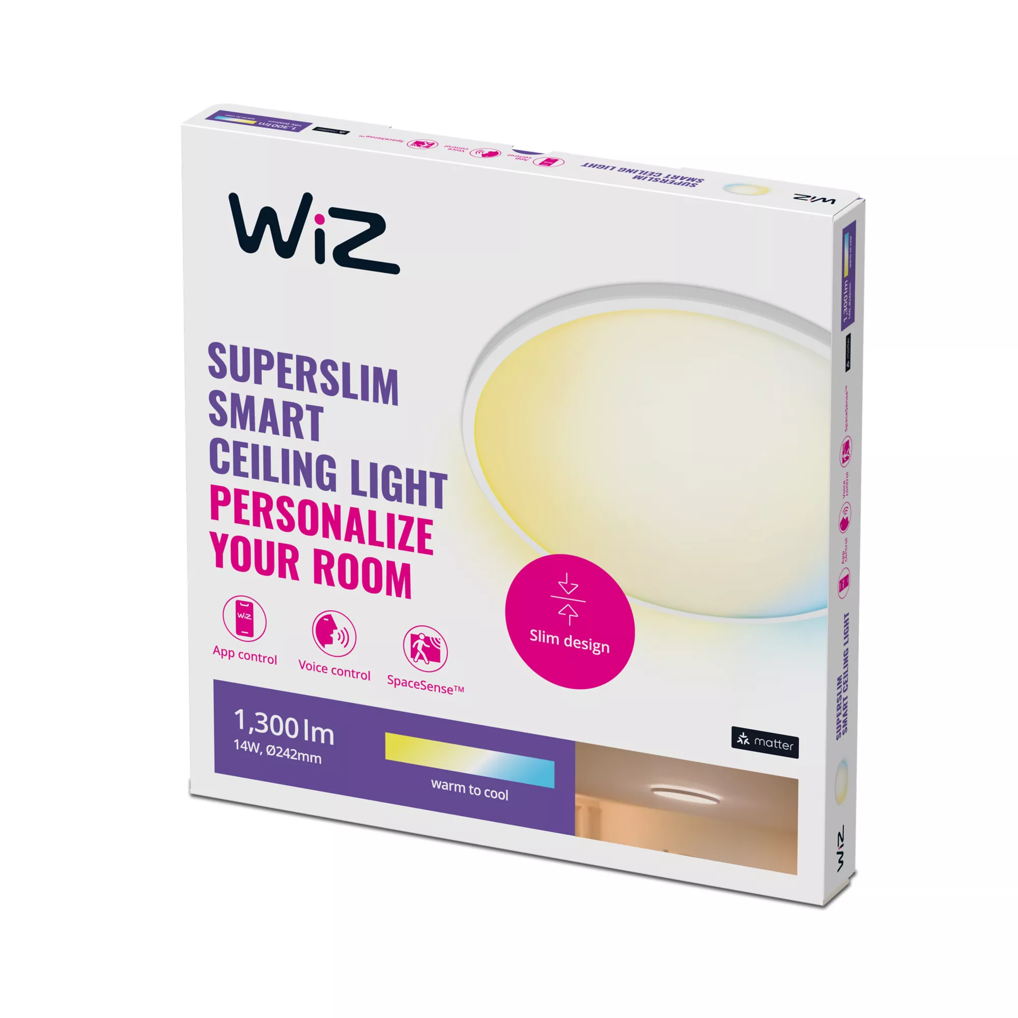 WiZ 8719514553132 smart lighting Smart ceiling light Wi-Fi/Bluetooth – image 3