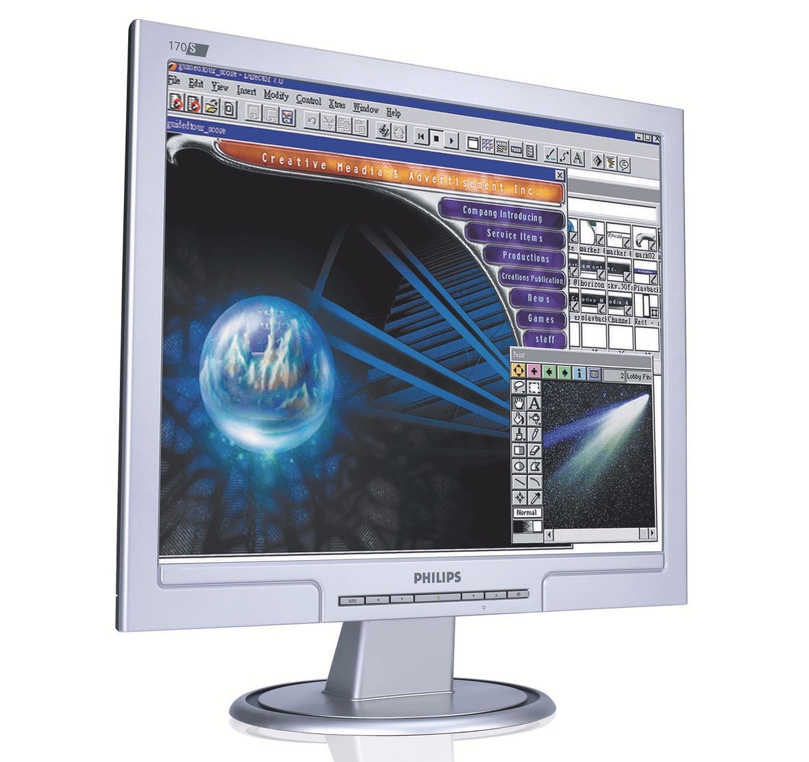 Philips 17" LCD Silver with Ergotron Neo-Flex LCD Stand Black