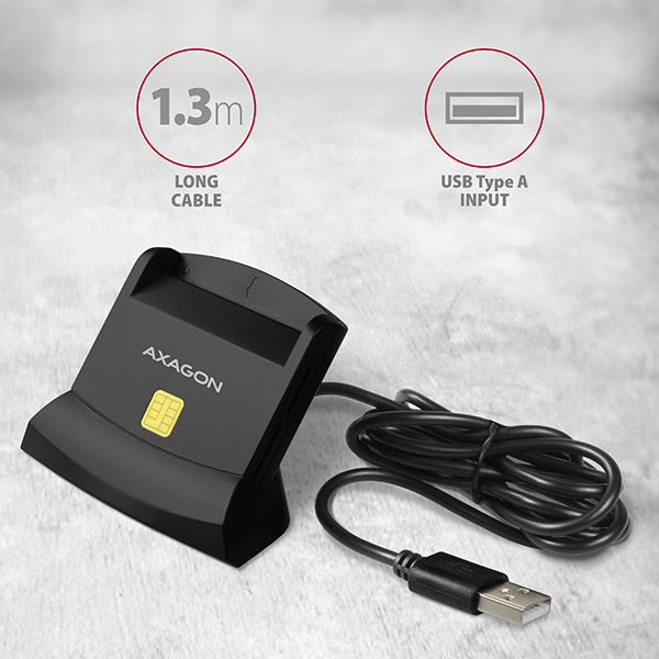 Axagon CRE-SM2 Universal desktop USB contact Smart / ID and SD / microSD / SIM card reader. – image 7