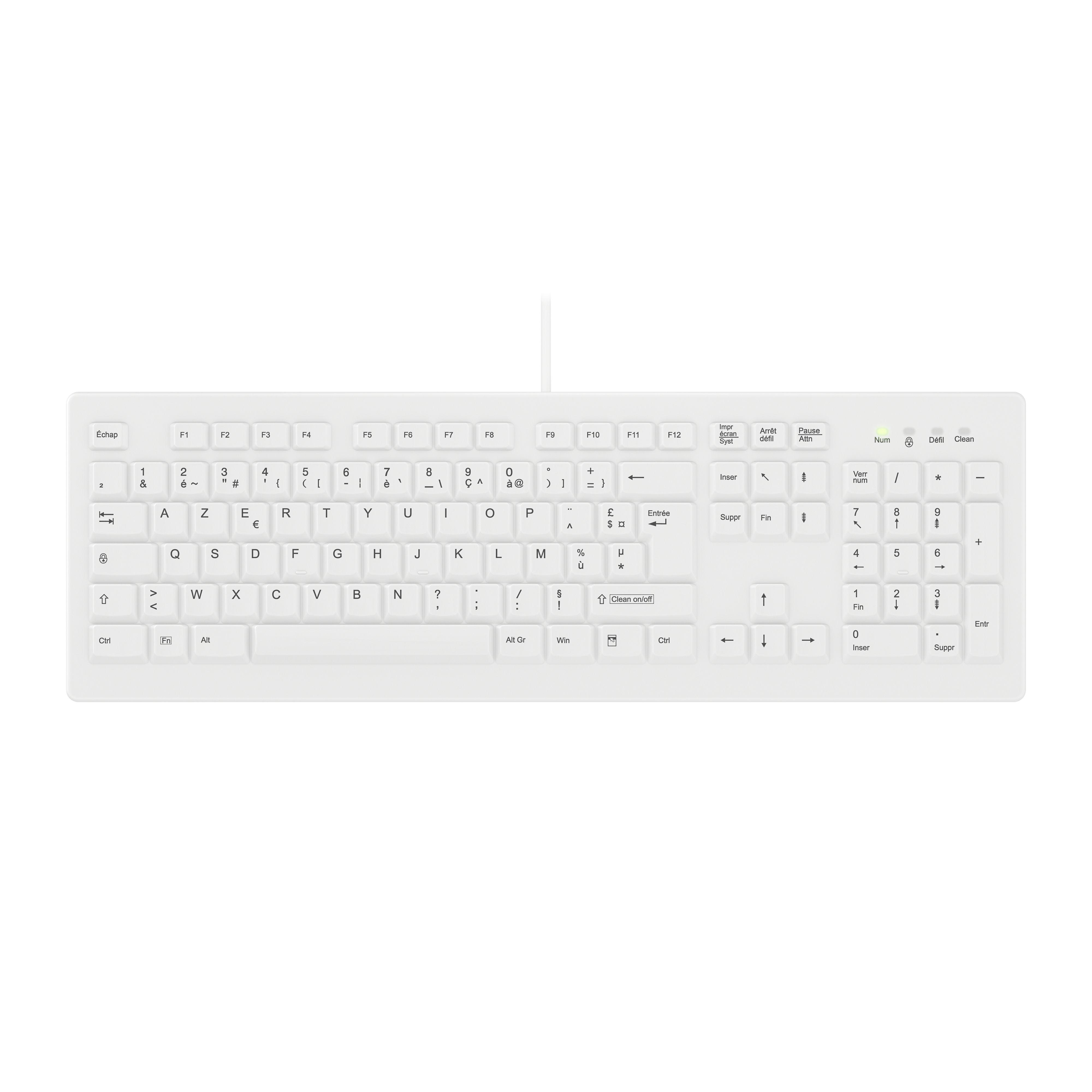 Contour Design Active Key Contour ClassicClean Medical Keyboard Removable Cover Full-Size Wired White C8100