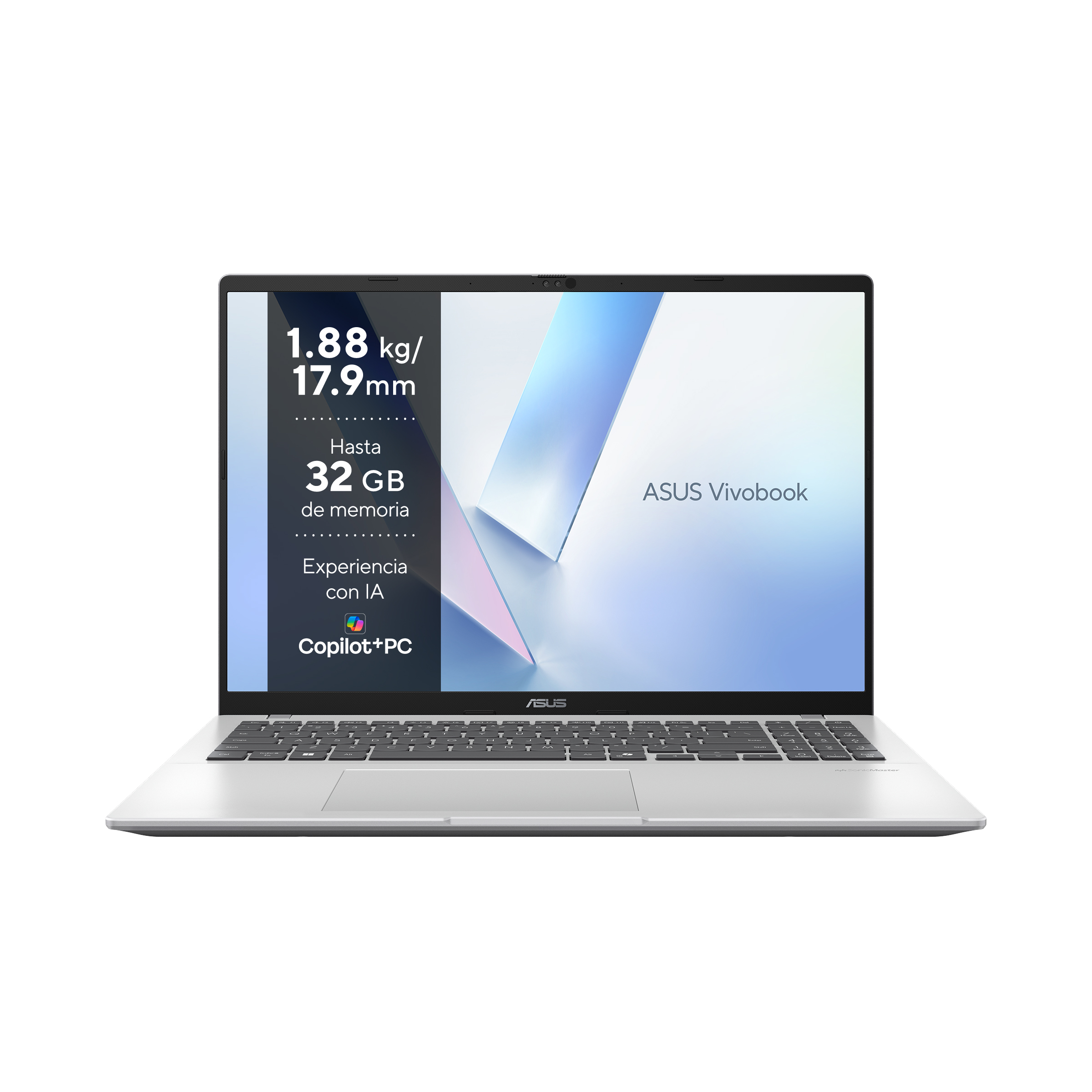 Asus - Portátil ASUS Vivobook 16 M1607KA-MB150W Copilot+ PC, Ryzen AI 5-330, 16GB, 512GB SSD, 16', W11. - imagen 2